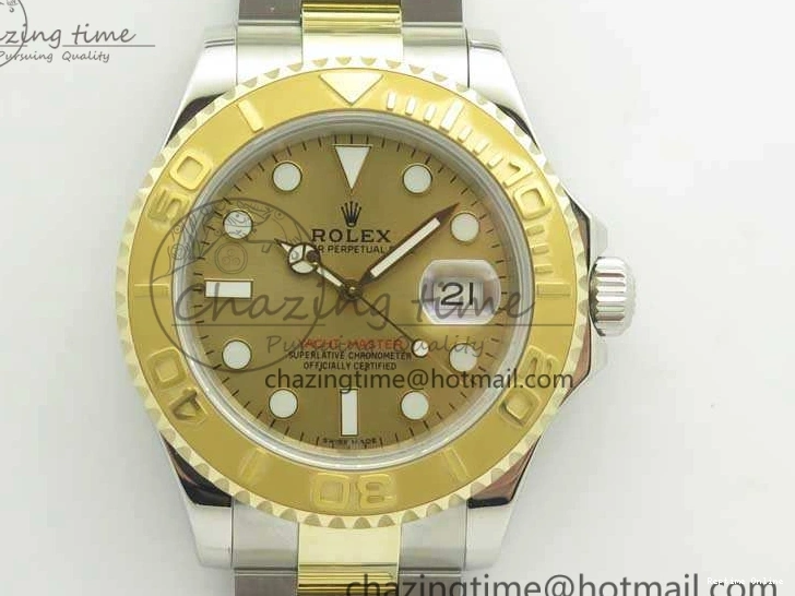 0114 Popular Yacht-Master 116655 3AF Best Edition YG Wrapped Gold Dial On SS YG Bracelet A 3454